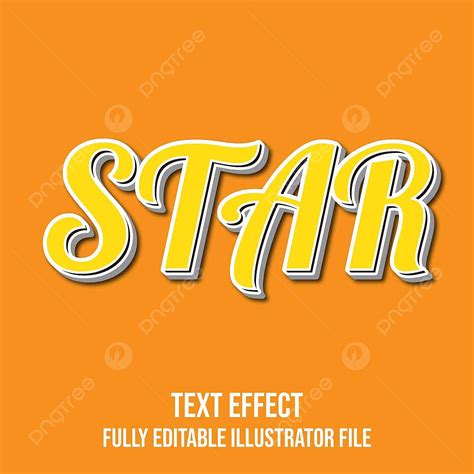 Text Effect Font Vector Hd Images, Star Fully Editale Text Effect Font, Star, Text, Font PNG ...