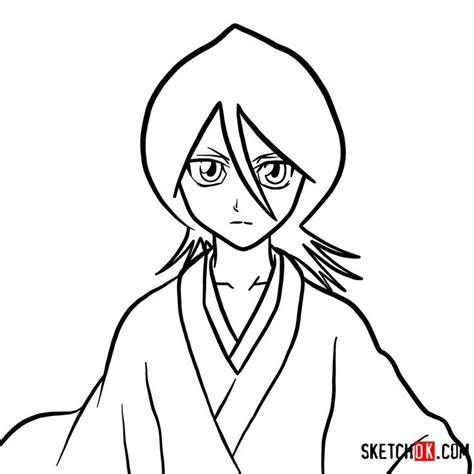 How to draw Rukia Kuchiki face | Bleach | Easy drawings, Drawings, Guided drawing