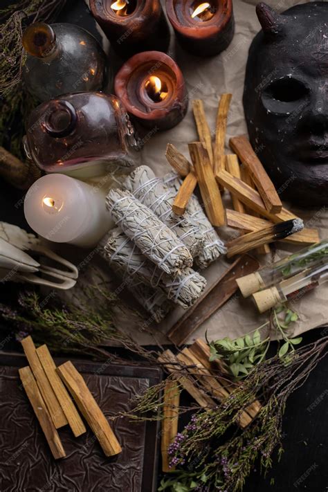 Premium Photo | Ancient magical items and herbs for mystical rituals