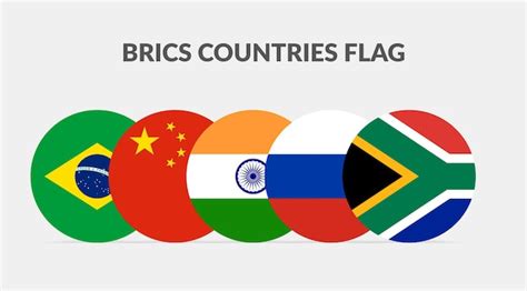 Premium Vector | Brics countries flag icons collection