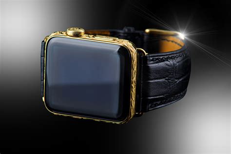 24ct Gold & Black Diamond Apple Watch SERIES 7 Edition - Goldstriker ...