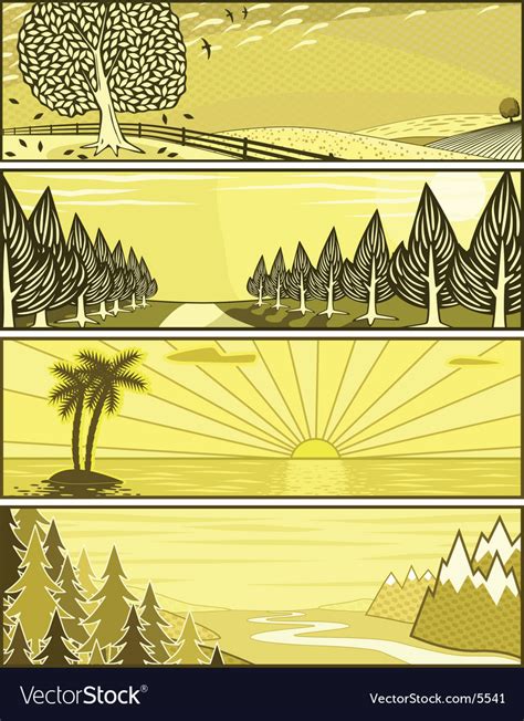 Landscape banners Royalty Free Vector Image - VectorStock