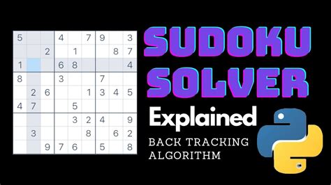 Sudoku solver (Algorithm explained w/ code) - YouTube