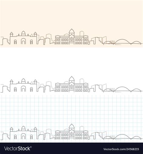 Dhaka hand drawn skyline Royalty Free Vector Image