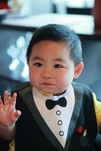 Morgan and his tuxedo bib | Celebrated our 3rd year wedding … | Flickr