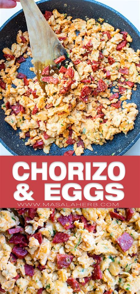 Chorizo and Eggs Recipe [+VIDEO] 🥘 MasalaHerb.com