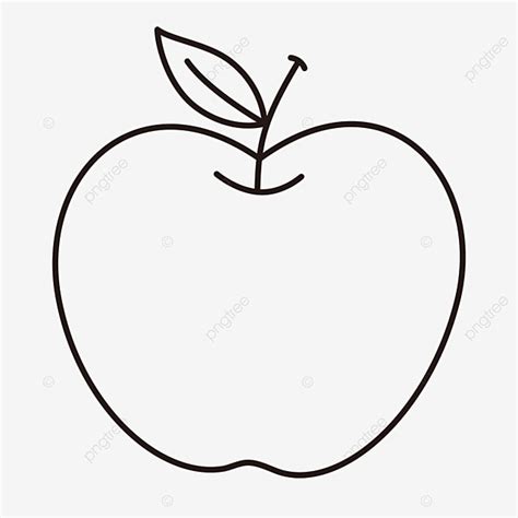 Desenho De Clipart Maçã Preto E Branco Linha Simples Boneco PNG , Desenho De Maçã, Desenho ...