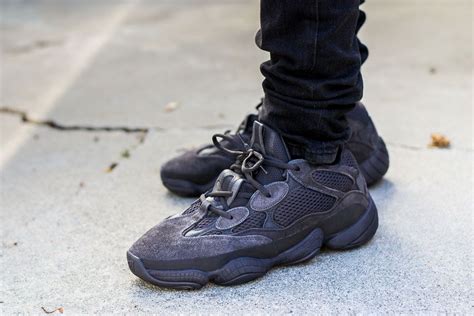 Adidas Yeezy 500 Utility Black On Feet Sneaker Review | Yeezy 500, Yeezy 500 black, Yeezy