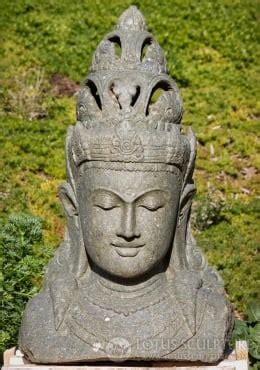 SOLD Stone Seated Devi Tara Garden Statue 34" (#83ls7): Hindu Gods & Buddha Statues