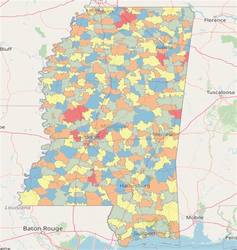 Hattiesburg Ms Zip Code Map | US States Map