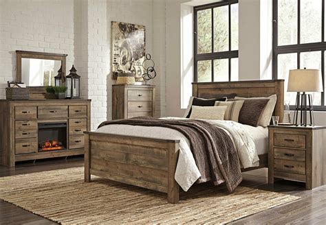 Rustic King Size Bedroom Sets : Handly Manor Pecan 5 Pc Queen Sleigh ...