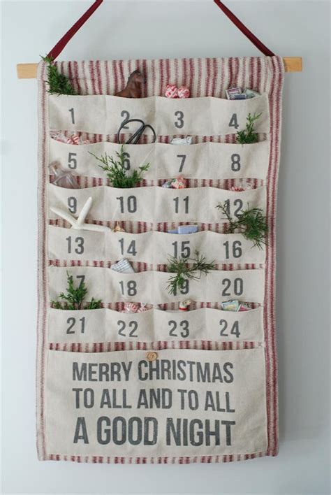 Vintage Style Fabric Advent Calendar with Pockets | Fabric advent ...