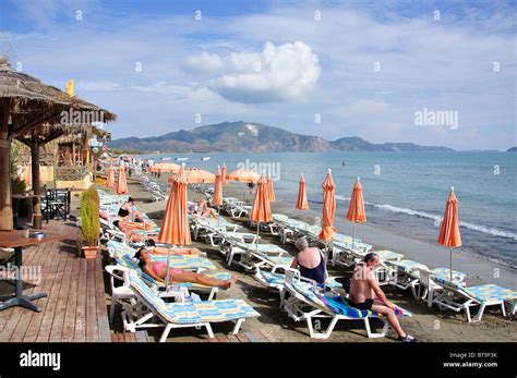 Beach cafe, Laganas Beach, Laganas, Zakynthos (Zante), Ionian Islands, Greece Stock Photo - Alamy