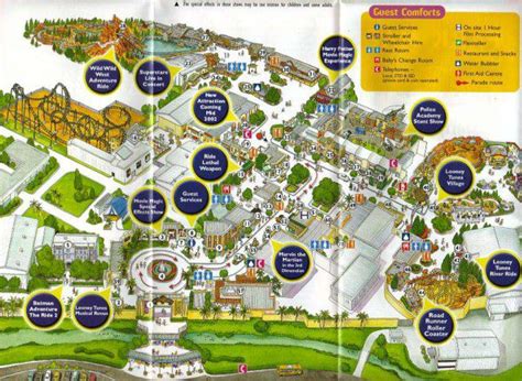 Theme Park Brochures Warner Brothers Movieworld Map 2002 - Theme Park Brochures