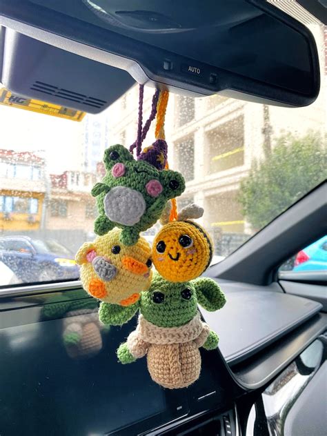 Cute Car Mirror Hanging Accessories Crochet Car Hanger Honey - Etsy