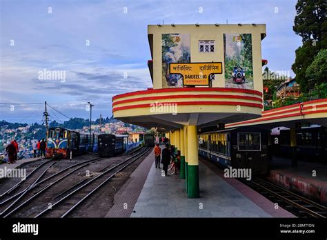 India, West Bengal, Darjeeling, train station for the toy train from ...