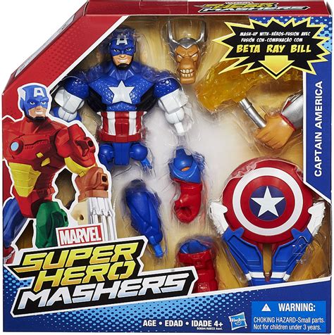 Marvel Super Hero Mashers Battle Upgrade Captain America Action Figure Hasbro Toys - ToyWiz