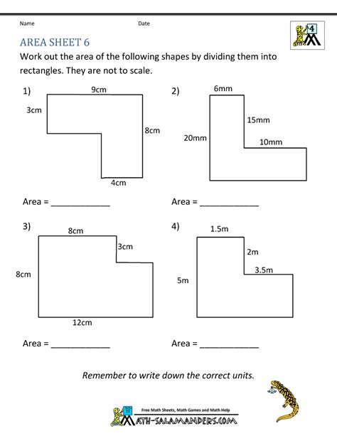 Area Worksheets