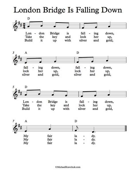 Free Lead Sheet – London Bridge Is Falling Down – Michael Kravchuk