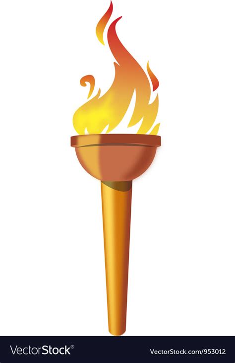 Flaming torch Royalty Free Vector Image - VectorStock