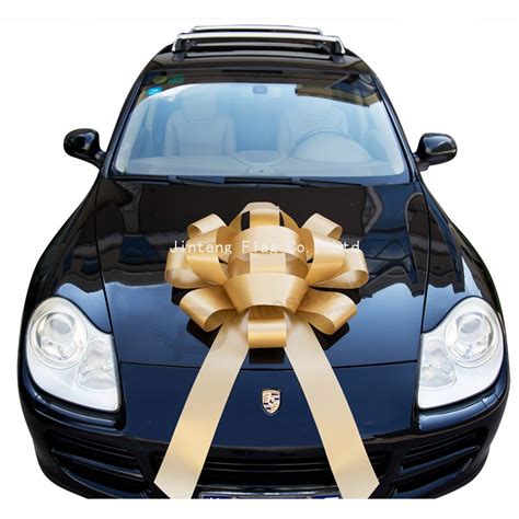 40 Inch Wedding Favor Glossy Ribbon Magnetic Gold Car Bow-40 Inch Wedding Favor Glossy Ribbon ...