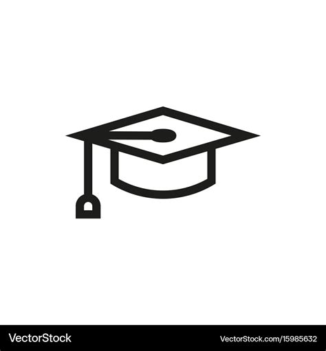 Graduation cap symbol icon on white background Vector Image