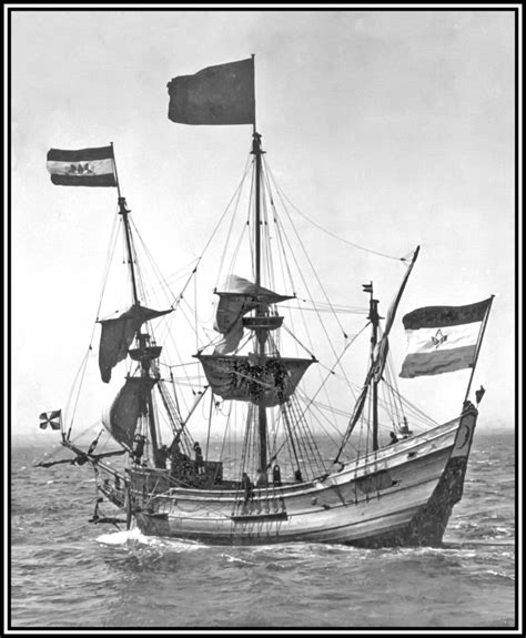 Henry Hudson's ship 'Half Moon' [Dutch 'Halve Maen'] 1909 Replica of of this historically ...