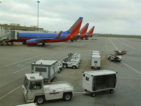 Southwest airlines jets at the Sacramento International Airport in Sacramento, California - a ...