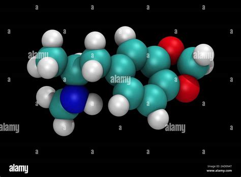 MDMA molecule. Computer model of a molecule of MDMA, or Ecstasy ...