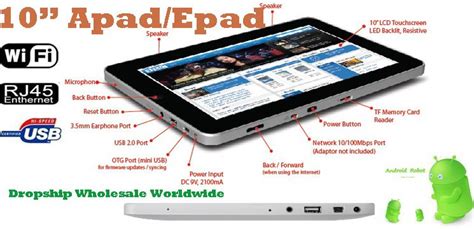 Epad/Apad 8 Inches Touch Screen MID Tablet PC WiFi Android 1.7