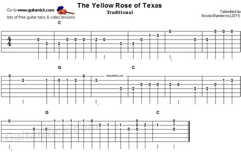 THE YELLOW ROSE OF TEXAS Easy Guitar Lesson: GuitarNick.com