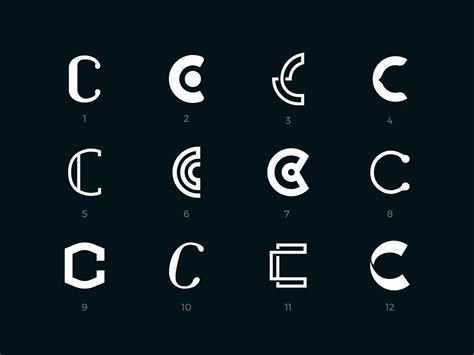 Letter C logo exploration set | Typographic logo design, Lettering ...