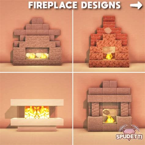 4 fireplace designs I built today : Minecraftbuilds in 2021 | Minecraft wall designs, Minecraft ...