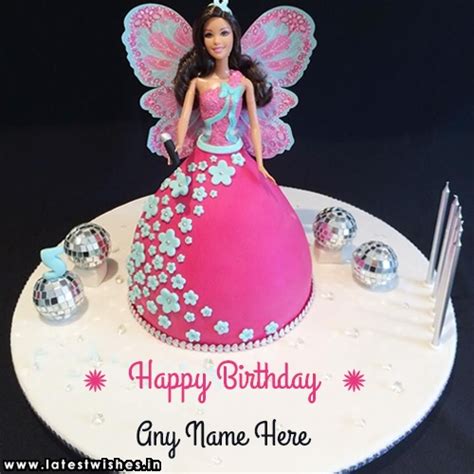 barbie doll cake with name