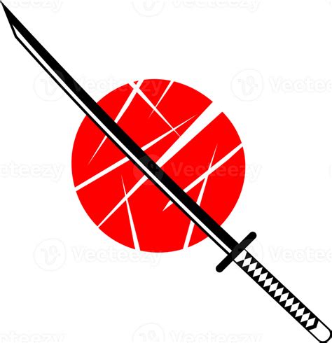 Katana sword samurai ronin with red circle japanese style 27388354 PNG