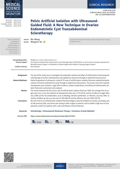 (PDF) Pelvic Artificial Isolation with Ultrasound-Guided Fluid: A New ...