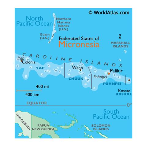 Micronesia Large Color Map by World Atlas