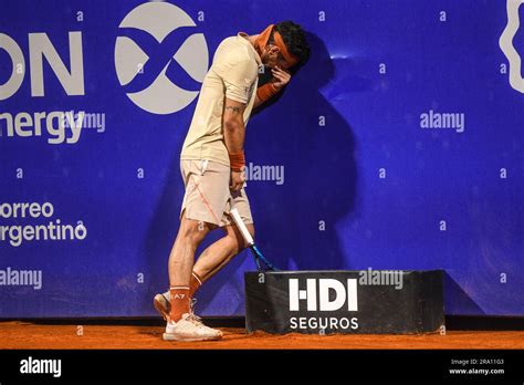 Fabio Fognini (Italy) gets an ankle injuried during a game. Argentina ...