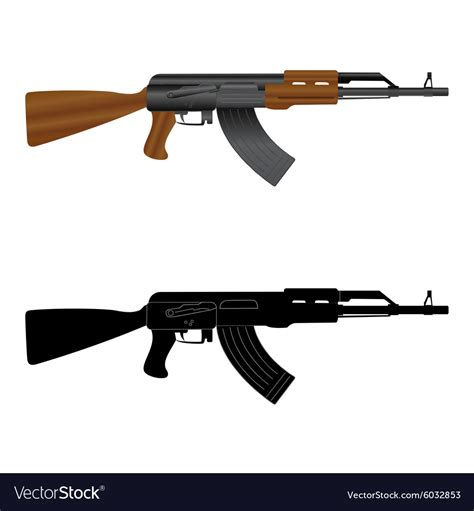 Assault rifle ak 47 Royalty Free Vector Image - VectorStock