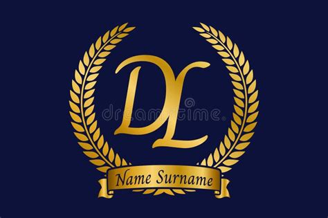 Initial Letter D and L, DL Monogram Logo Design with Laurel Wreath ...