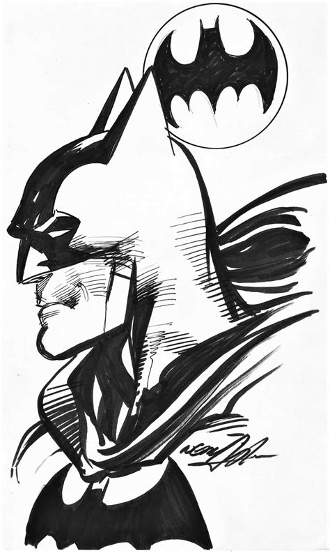 NEAL ADAMS INKED BATMAN HEAD DRAWING