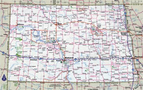 North Dakota Map With Highways