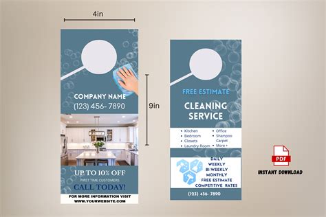 Door Hanger Flyer Template Cleaning Service Template Office Cleaning ...