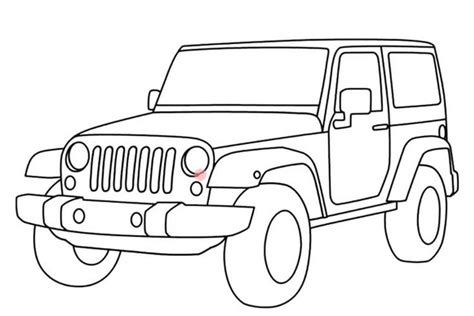 How to draw a jeep: step by step, simple, wrangler easy | Car drawing kids, Car drawing easy ...