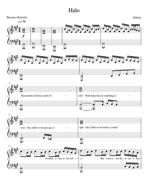 Beyonce - Halo Sheet music for Piano (Solo) | Musescore.com