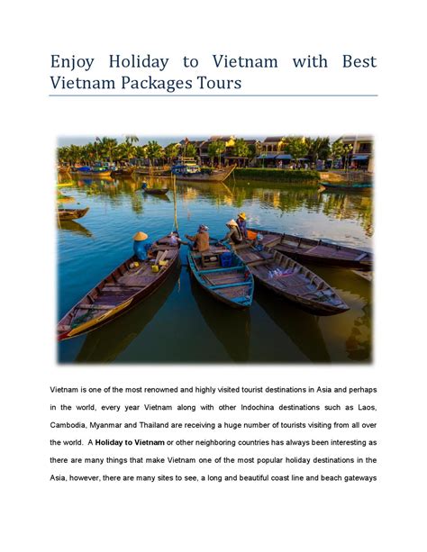 Enjoy holiday to vietnam with best vietnam packages tours by Luxury Travel Vietnam - Issuu