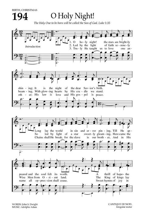 Oh, Holy Night - Hymnary.org Gospel Song Lyrics, Hymn Music, Hymns Lyrics, Gospel Music, Music ...