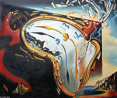 MELTING CLOCK like Salvador Dali Oil Painting 20x24 Framed Canvas **SALE | #1738023580