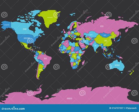 World Map With Smoothed Country Borders Thin Black Ou - vrogue.co