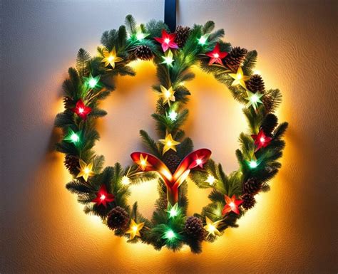 Spread Peace and Light with a Battery-Powered Peace Sign Wreath ...